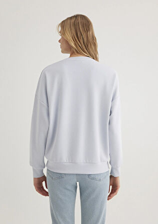 Bisiklet Yaka Mavi Sweatshirt 168837-89201