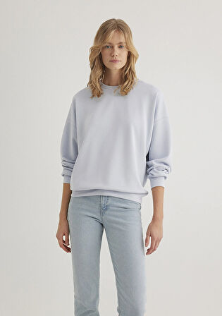 Bisiklet Yaka Mavi Sweatshirt 168837-89201