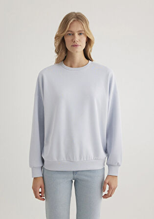 Bisiklet Yaka Mavi Sweatshirt 168837-89201