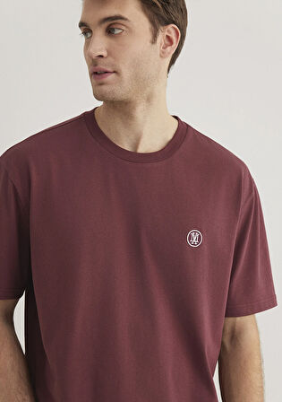 Mavi Logo İşlemeli Bordo Tişört 067074-70396