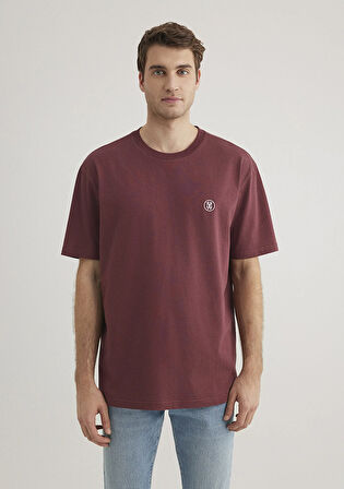 Mavi Logo İşlemeli Bordo Tişört 067074-70396