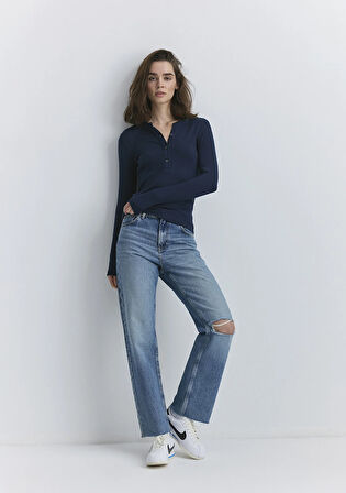 Barcelona Kolej Indigo Mavisi Jean Pantolon 101047-89197