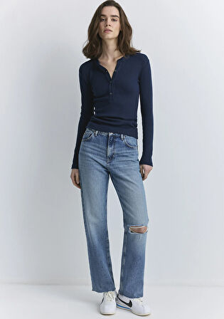 Barcelona Kolej Indigo Mavisi Jean Pantolon 101047-89197