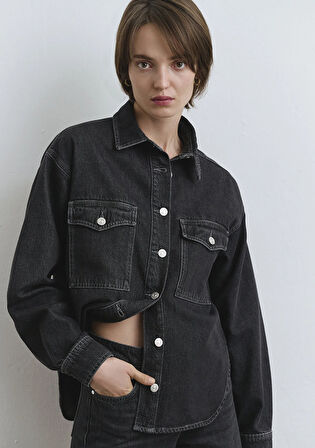 Bekka Classic Denim Gri Jean Gömlek 1211000-89238