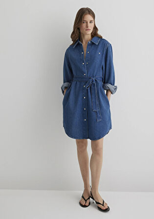 Bertina Classic Denim Indigo Mavisi Jean Elbise 1310618-89426