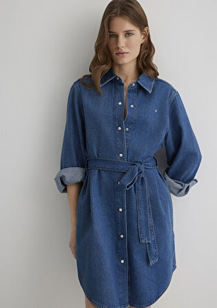 Bertina Classic Denim Indigo Mavisi Jean Elbise 1310618-89426