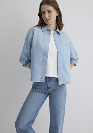 Carlia Classic Denim Açık Mavi Jean Gömlek 1210924-89580