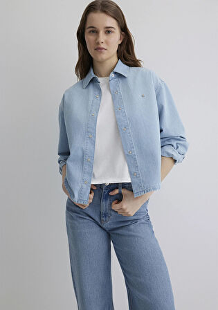 Carlia Classic Denim Açık Mavi Jean Gömlek 1210924-89580
