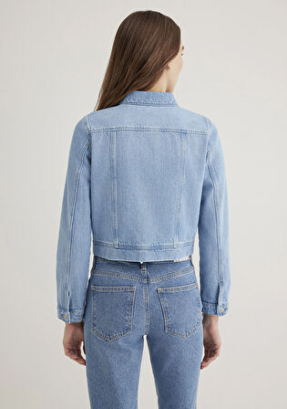 Larina Gold Premium Buz Mavi Jean Ceket 1110643-89217