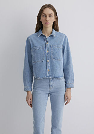 Paola Mavi Premium Indigo Mavisi Jean Gömlek 1210779-89212