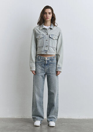 Risa All Blue Gölgeli Buz Mavi Jean Ceket 1110642-89204