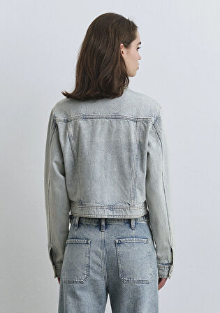 Risa All Blue Gölgeli Buz Mavi Jean Ceket 1110642-89204