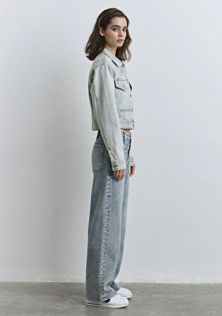 Risa All Blue Gölgeli Buz Mavi Jean Ceket 1110642-89204