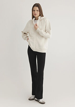 Fermuarlı Bej Sweatshirt 1S10298-85576