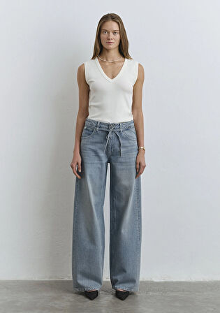 Siena Iconic Gölgeli Indigo Mavisi Jean Pantolon 1010763-89246