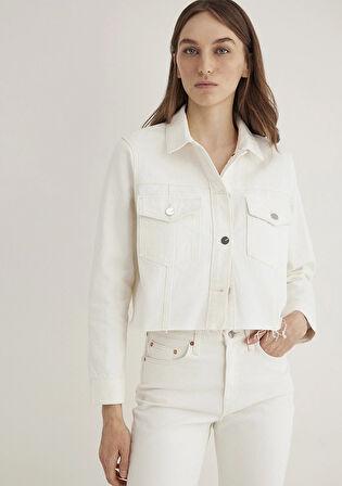 Thalia Mavi Premium Beyaz Jean Ceket 1110289-89161