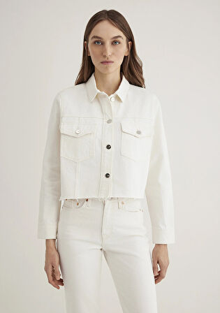 Thalia Mavi Premium Beyaz Jean Ceket 1110289-89161