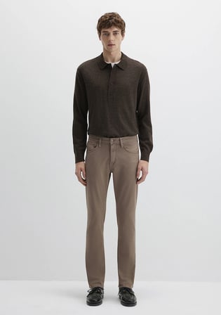 Marcus Kahverengi Comfort Gabardin Pantolon 0035189452