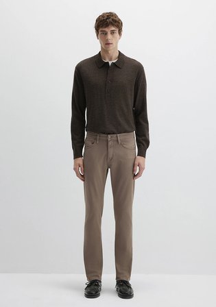 Marcus Kahverengi Comfort Gabardin Pantolon 0035189452