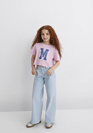 M Logo Baskılı Pembe Tişört 7610276-86953