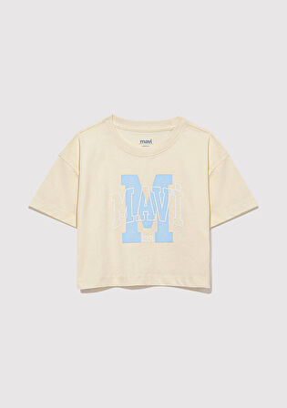 M Logo Baskılı Sarı Tişört 7610276-89145