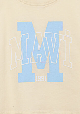 M Logo Baskılı Sarı Tişört 7610276-89145