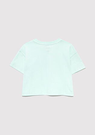 Mavi Logo Baskılı Yeşil Crop Tişört 7610181-71676