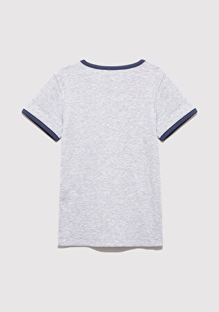 Nakış Detaylı Gri Tişört 7610267-88467