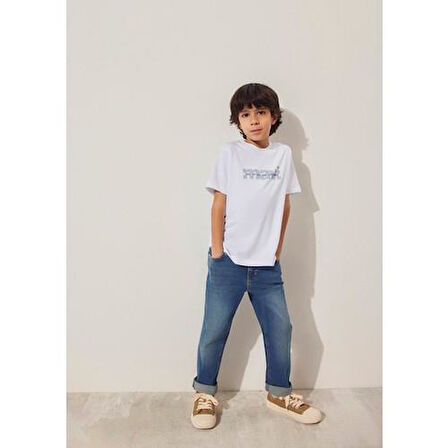 MAVİ BASKILI LOGO TİŞÖRT