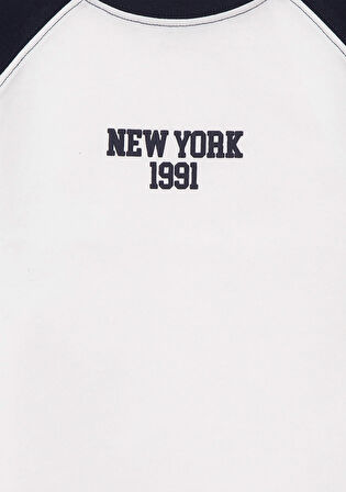 New York Baskılı Ekru Tişört 7610266-70057