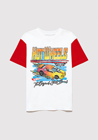 Hot Wheels Baskılı Ekru Tişört 6610304-70057