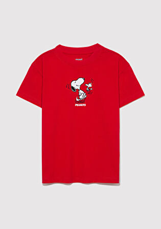Peanuts Baskılı Kırmızı Tişört 7610320-70471