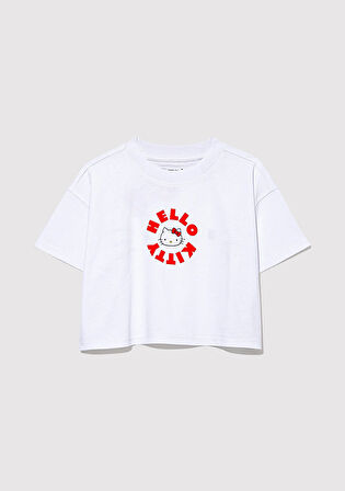 Hello Kitty Baskılı Beyaz Tişört 7610307-620