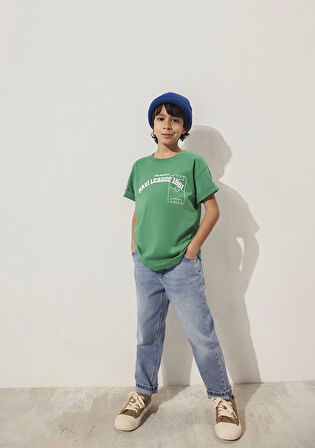 Game Day Baskılı Yeşil Tişört 6610265-71843