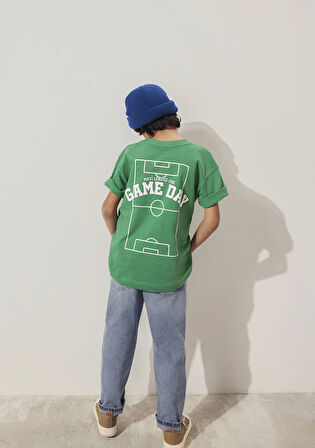 Game Day Baskılı Yeşil Tişört 6610265-71843