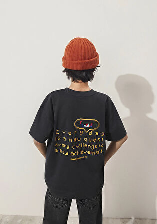 Baskılı Antrasit Tişört 6610257-70087