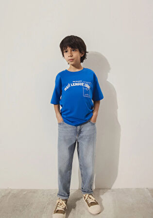 Game Day Baskılı Mavi Tişört 6610265-82491