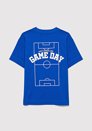 Game Day Baskılı Mavi Tişört 6610265-82491