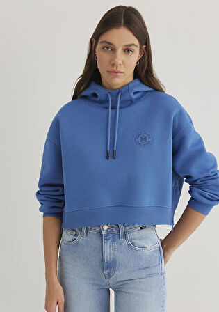 Kapüşonlu Mavi Sweatshirt 1S10305-70885