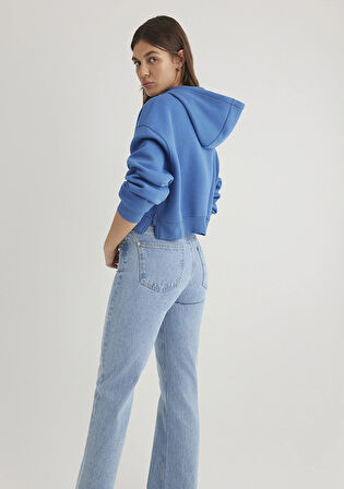 Kapüşonlu Mavi Sweatshirt 1S10305-70885