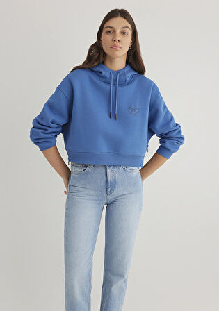 Kapüşonlu Mavi Sweatshirt 1S10305-70885