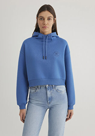 Kapüşonlu Mavi Sweatshirt 1S10305-70885