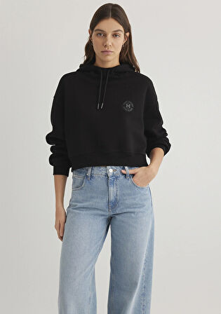 Kapüşonlu Siyah Sweatshirt 1S10305-900