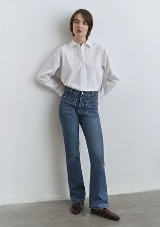 Tilda Iconic Vintage Koyu Mavi Jean Pantolon 1012588-89597