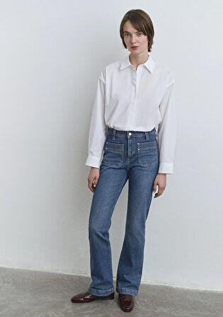 Tilda Iconic Vintage Koyu Mavi Jean Pantolon 1012588-89597