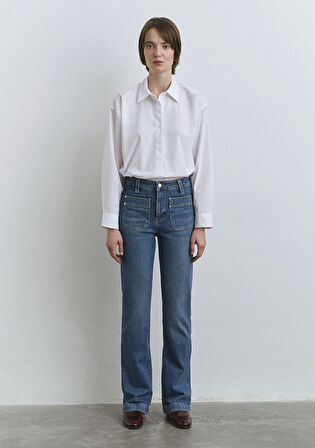 Tilda Iconic Vintage Koyu Mavi Jean Pantolon 1012588-89597