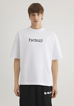 MV91 Nakış Detaylı Beyaz Tişört 0612576-620