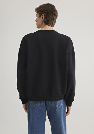 Bisiklet Yaka Siyah Sweatshirt 0S10348-900