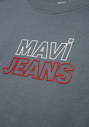 Mavi Jeans Baskılı Gri Tişört 6610287-80889