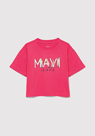 Mavi Jeans Baskılı Pembe Tişört 7610286-71111
